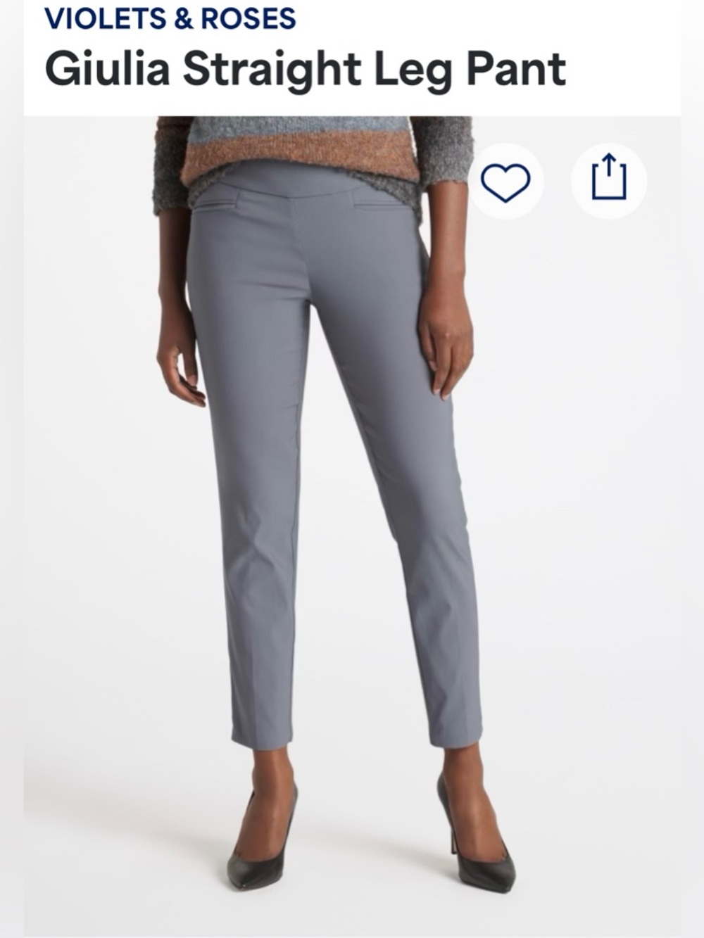 Giulia Straight Leg Pant — Gray by Violets & Roses